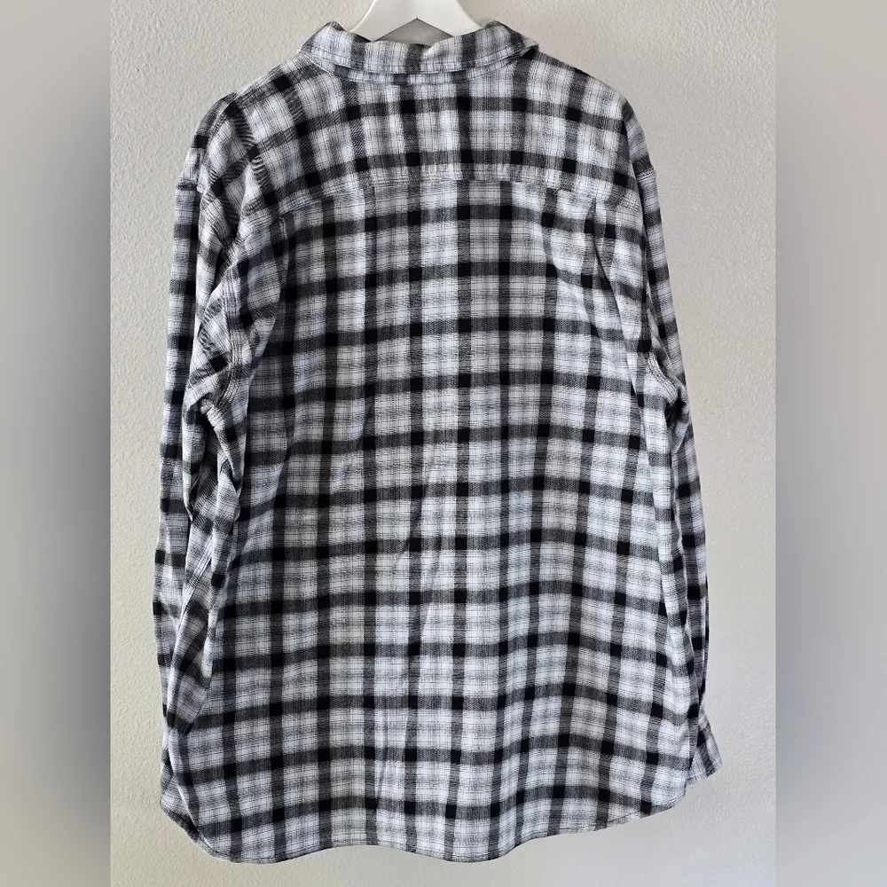 Carhartt Button Down Shirt Mens 2XL Relaxed Fit Black Plaid Long Sleeve - Picture 4 of 4